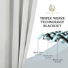 Blackout Curtains, Room Darkening Window Accent for Bedroom, Sun Blocking, Thermal, Set of 4 Panels, 8 Grommets, Chrome