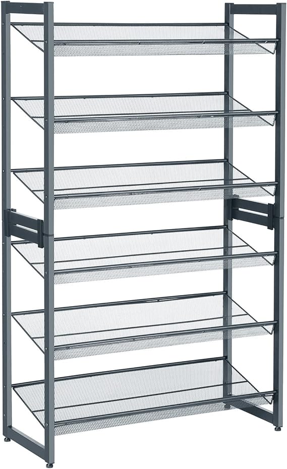 6-Tier Shoe Rack Storage, Metal Shoe Organizer Stand for Garage, Entryway