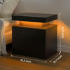 1-Piece LED Nightstand with 2 Drawers, Bedside Table with Drawers for Bedroom Furniture, Side Bed Table, Black