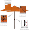 Sunbrella Aluminum Patio Umbrella, Crank Lift, Auto Tilt, Bronze Pole, Tangerine Fabric