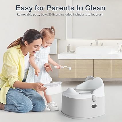 3-in-1 Toddler Potty Training Toilet & Detachable Training Seat & Sturdy Step Stool