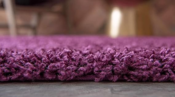 Unique Loom Solid Shag Collection Area Rug (2' 2" x 6' 7" Runner, Purple)