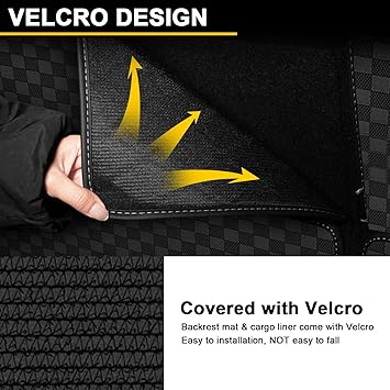 Cargo Mat & Backrest Mat Fit for Acura MDX: All Weather Protection PU Leather Cargo Liner Back Seat Cover Protector MDX Accessories