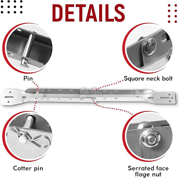 Garage Door Opener Reinforcement Bracket, Garage Door Parts, Opener Adjustable Bracket - Set of 2