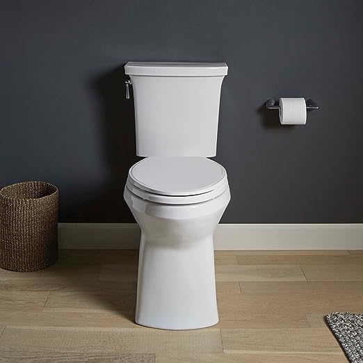 Figure ReadyLatch Round-Front Toilet Seat, Quiet-Close Lid and Seat, Countoured Seat, Grip-Tight Bumpers and Installation Hardware, White