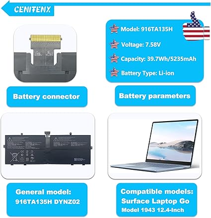 Battery Replacement for Microsoft Surface Laptop Go Battery