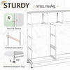 9-Drawer Dresser, Fabric Storage Closet, Tall Chest Organizer Unit for Bedroom with Fabric Bins, Steel Frame, Wood Top, Easy Pull Handle, White