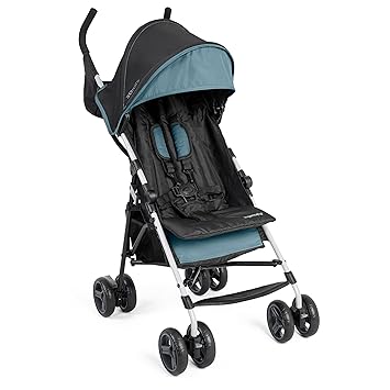 3D Mini Convenience Stroller – Lightweight Stroller with Compact Fold, Multi-Position Recline, Canopy with Pop Out Sun Visor – Umbrella Stroller for Travel and More, Slate Grey