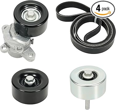 Engine Drive Belt Tensioner Idler Pulley Serpentine Belt Kit Compatible with Nissan Maxima 3.5L V6, 2009-2015#Replace 11955JA10D 7PK1705 11925JA11A 11925JA100