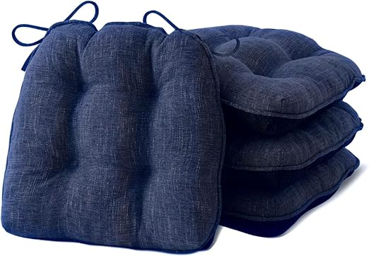 Chair Cushions for Dining Chairs Set of 4, Navy Blue