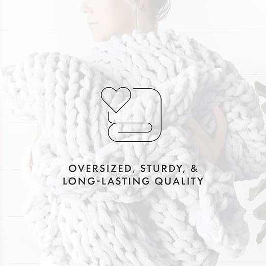 Beddings Oversized Chunky Knit Throw Blanket (Light Blue)