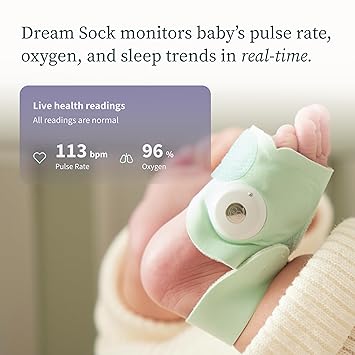 FDA-Cleared Smart Baby Monitor - Track Live Pulse (Heart) Rate, Oxygen in Infants - Receive Notifications