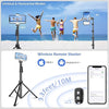 Phone-Tripod, Extendable Cell Phone Tripod Stand & Selfie Stick with Wireless Remote and Phone Holder, Compatible with iPhone Android Phone, Camera