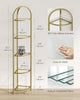 5-Tier Corner Shelf Stand, Corner Bookshelf, Bathroom Organizer, Plant Stand, Tempered Glass, Steel Frame, Modern Style, Metallic Gold