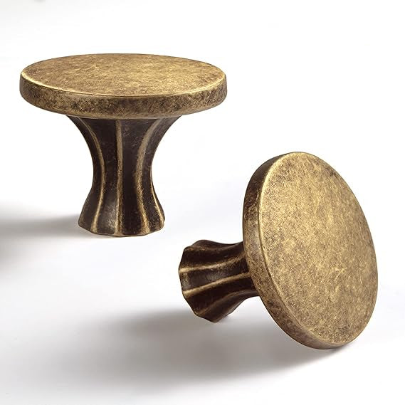 6 Pack Cabinet Knobs Antique Brass Zinc Alloy