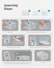 Shoe Boxes, Pack of 12, Stackable, Sneakers, Transparent and White
