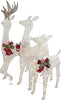 Set of 3 LED Lighted Glittered Reindeer Family Outdoor Christmas Decorations