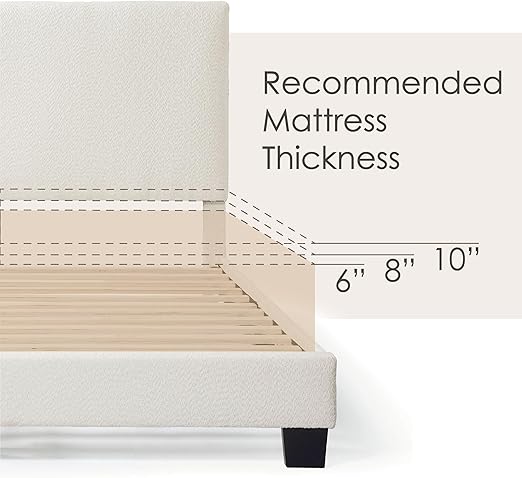 Vivienne Modern Boucle Fabric Queen FOOTBOARD, HEADBOARD AND SLATS ONLY