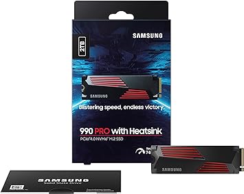 990 PRO w/ Heatsink SSD 2TB PCIe 4.0 M.2 Internal Solid State Hard Drive, Fastest Speed for Gaming, Heat Control, Direct Storage and Memory Expansion, Compatible w/ Playstation5