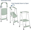 2-Step Kitchen Stepper Adult Folding Step Stool, Kids Folding Stepper, Green