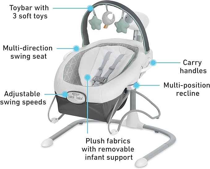 Soothe 'n Sway LX Baby Swing with Portable Bouncer