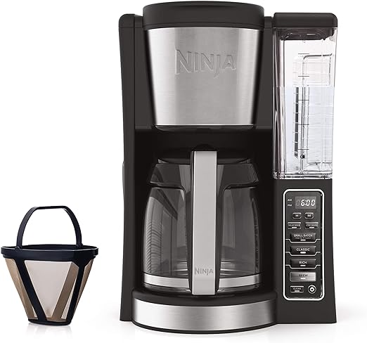 12-Cup Programmable Coffee Maker with Classic and Rich Brews, Water Reservoir, and Thermal Flavor Extraction, Black/Stainless Steel
