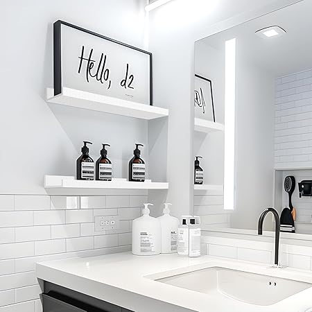 Floating Shelves for Wall Storage Set of 4, Picture Ledge Shelf, White