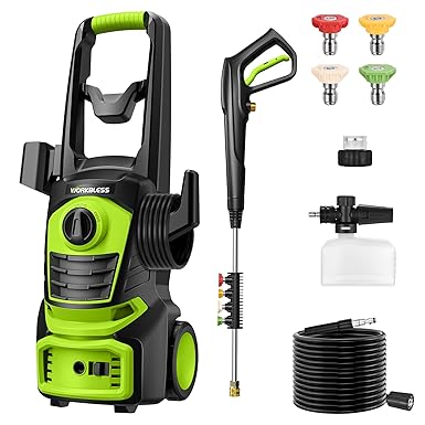 Electric Pressure Washer with 4 Quick Connect Nozzles