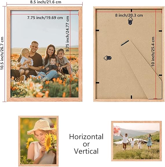 Set of 6 Oak Wood Picture Frame Solid