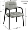 1-Piece Office Guest Reception Chairs Leather Waiting Room Executive Office Chair Ergonomic Upholstered Armchair with Metal Frame, Leather Seat, Gray