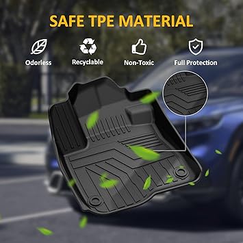 Floor Mats for Honda CRV (Include Hybrid), TPE All Weather Protection Floor Liners, Black