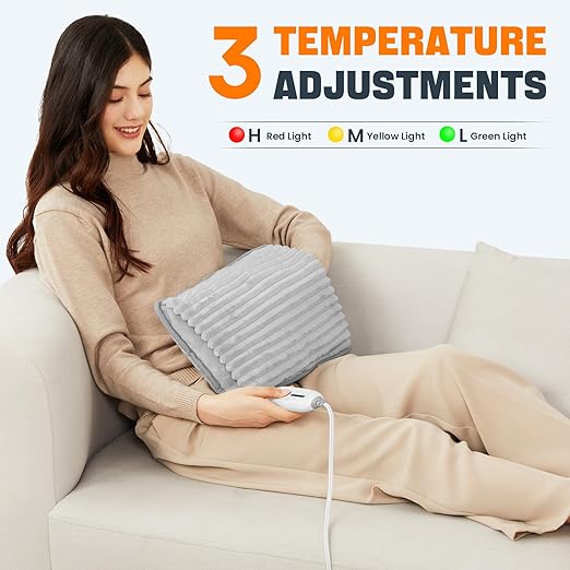 Electric Hand Warmer, Soft Flannel Heated Glove, Grey