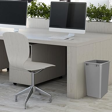 Polymer Replacement Trash Bin Recycle Waste Garbage Container for Kitchen Cabinet Pullouts, Silver, 2 Pack,
