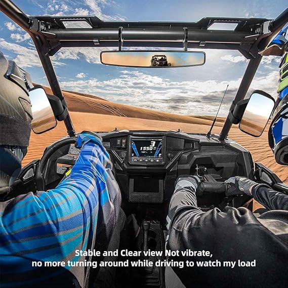 UTV Side Mirrors with Roll Bar Cage, UTV Mirrors 360 Degree Adjustable RZR Mirror Compatible with Polaris RZR Kawasaki Teryx Mule Pioneer Yamaha Rhino YXZ