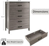 5-Drawer Chest Dresser for Bedroom - Multipurpose Storage Clothes Organizer with Metal Handles, Anti-Tip Kit, Chest of Drawers
