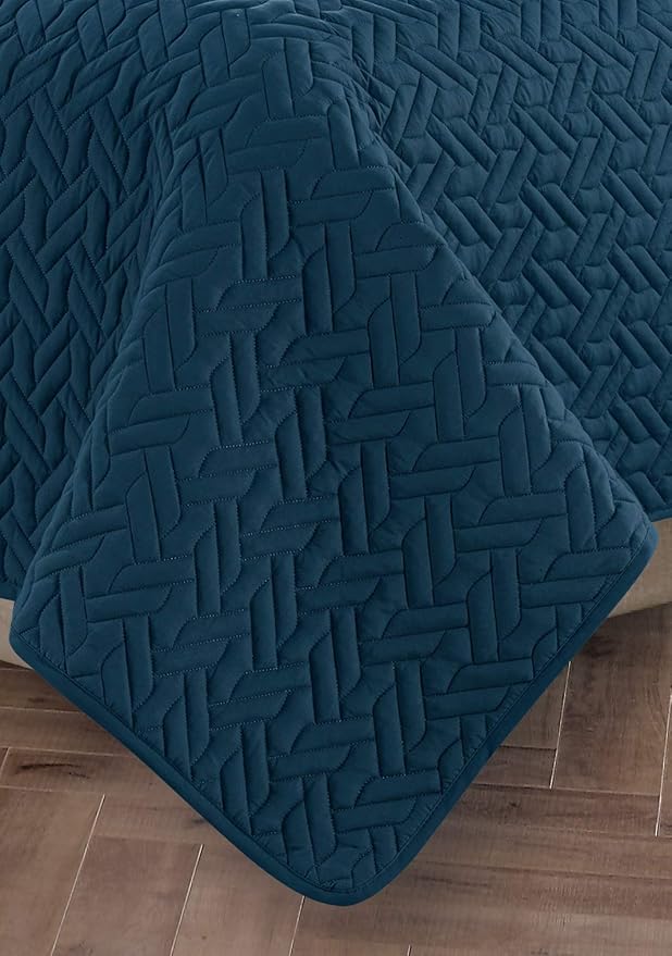 3-Piece Bedspread Coverlet Majestic Design Quilted Set with Shams Twin/Twin XL