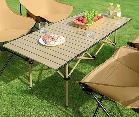 Camping Table Folding Picnic Portable Foldable (Kakhi Yellow)