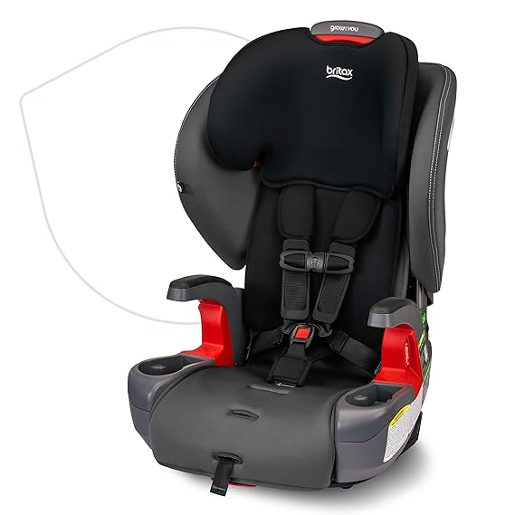 Grow with You Harness-2-Booster Car Seat, 2-in-1 High Back Booster, Quick-Adjust 5-Point Harness, Mod Black