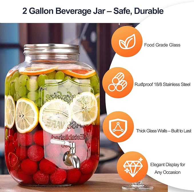 2 Pack Beverage Dispensers with Stand