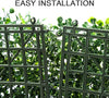 12 Pieces Artificial Boxwood Panels Topiary Hedge Plant, Privacy Hedge Screen Sun Protected Suitable for Outdoor, Indoor, Garden, Fence, Backyard and Decor (12PCS)