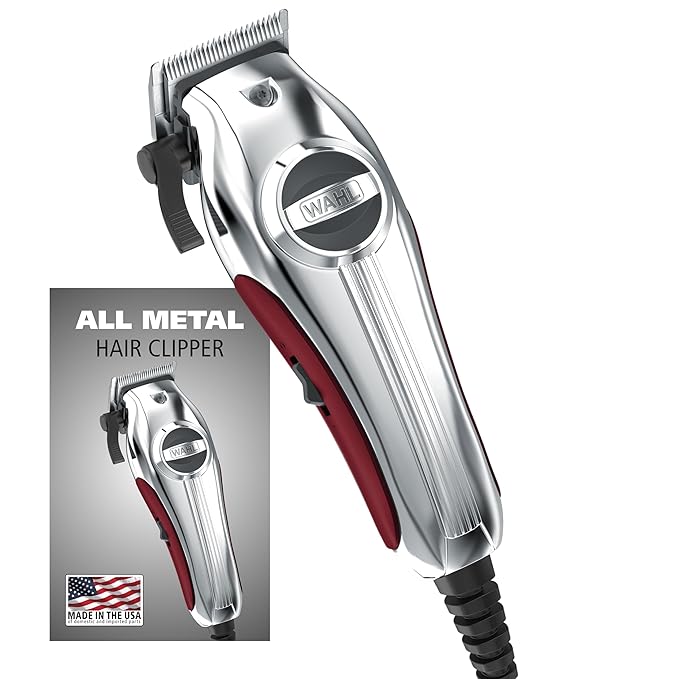USA Pro Ultra Quiet High Torque Corded Hair Clipper for Ultra Quiet Operation and Cooler Operating Temperatures, Metal Housing with Bonus Hair Clipping Guard Caddy