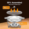 Chafing Dishes for Buffet with Glass Lid & Lid Holder - Set of 3