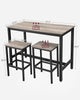 Bar Table Set, Bar Table with 2 Bar Stools, Dining table set, Kitchen Counter with Bar Chairs, Industrial for Kitchen, Living Room, Party Room, Greige and Black