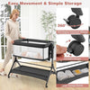 Bassinet, 3 in 1 Rocking Bedside Bassinet w/Storage Basket, Universal Wheels, Adjustable Height, Mattress, Net & Portable Bag, Carriable Crib Baby Bassinets Bedside Sleeper (Gray)
