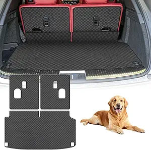 Cargo Mat & Backrest Mat Fit for Acura MDX: All Weather Protection PU Leather Cargo Liner Back Seat Cover Protector MDX Accessories