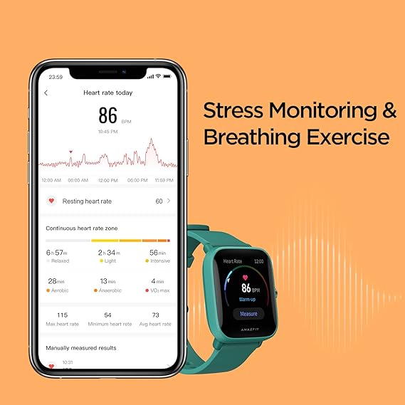 Bip U Pro Smart Watch with Alexa Built-In for Men Women, GPS Fitness Tracker with 60+ Sport Modes, Blood Oxygen Heart Rate Sleep Monitor, 5 ATM Water Resistant, for iPhone Android(Green)