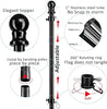 Black Flag Poles for Outside House inground - Metal Outdoor Yard House in Ground Flag Pole Holder for Porch with 2 Pronges Base - American Flag with Pole for House