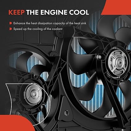 Engine Radiator Cooling Fan Assembly Compatible with Select Jeep Models - KL Series Cherokee