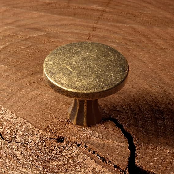 6 Pack Cabinet Knobs Antique Brass Zinc Alloy