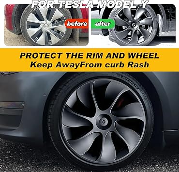 Wheel Covers for Tesla Model Y  Matte Black